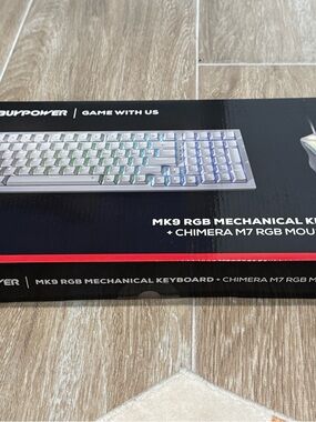 BuyPower MK9 RGB Mechanical Keyboard - White with RGB Lighting